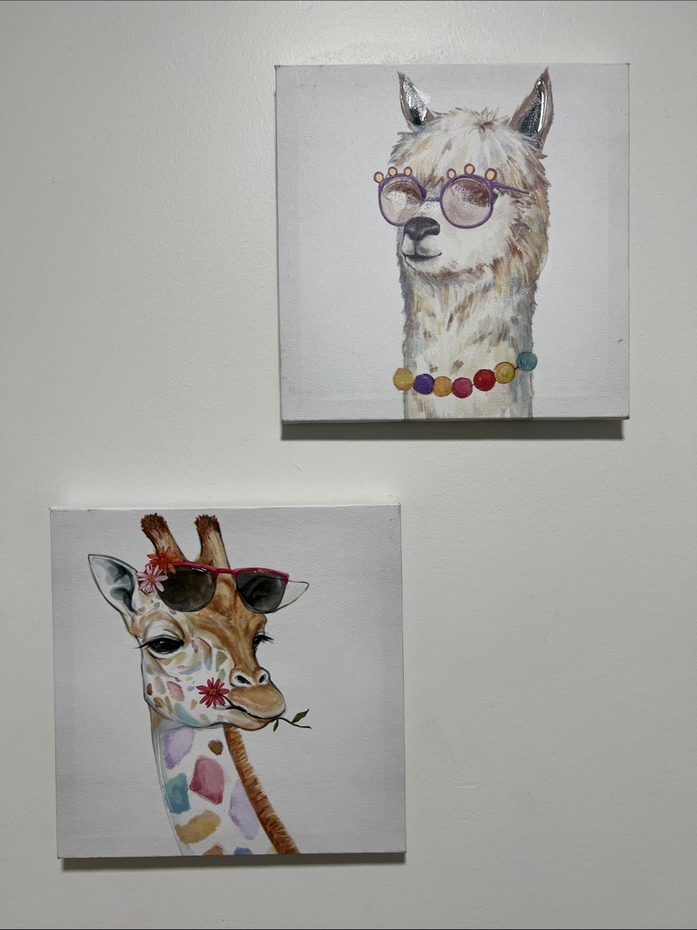 Lama & Giraffe Canvas Wall Art